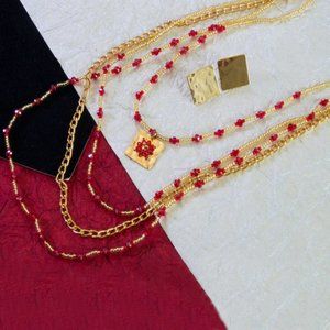 Red Gold Handmade New Necklace Women's Accessories